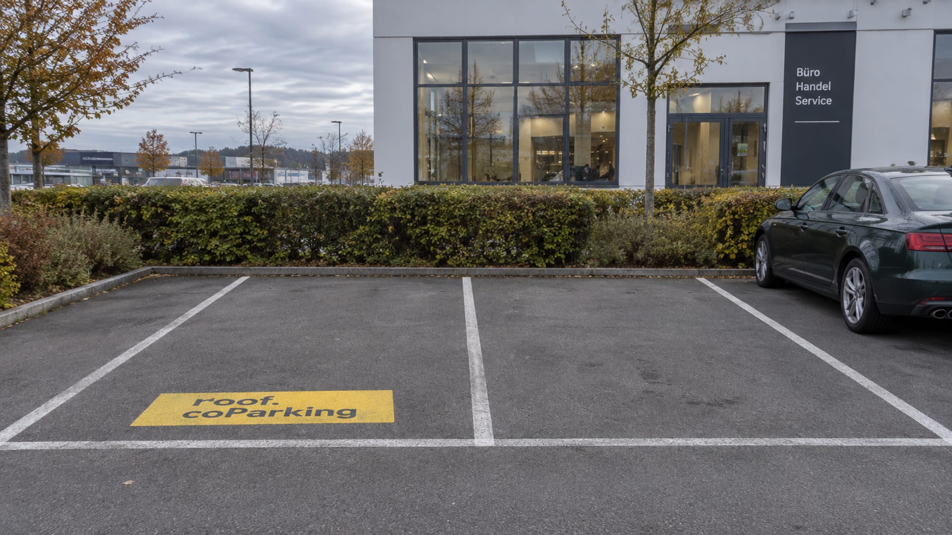 Markierte Stellplätze mit coParking-Bodenmarkierung